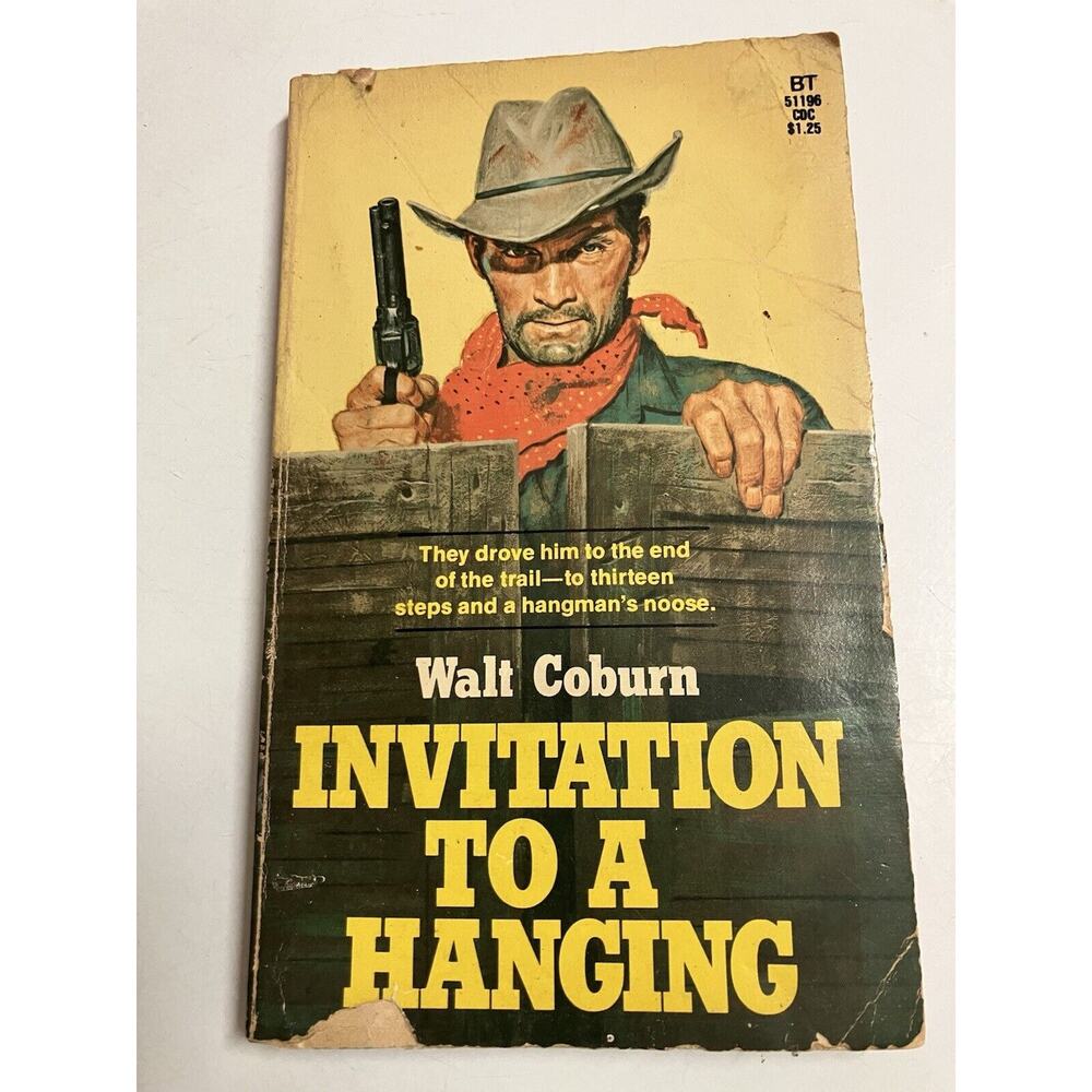 Western Book: Invitation To A Hanging 1963 Walt Coburn Paperback‎ Novel Vintage